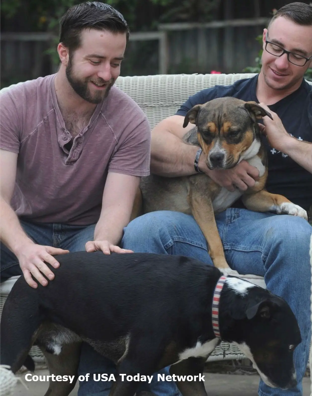 Kevin and Brian with Dog.
